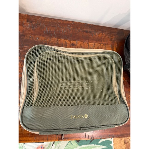 Tauck Olive Green Mesh Travel Packing Cube Organizer Luggage Set of 2 12" & 15" - Picture 1 of 5